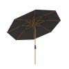 Baser Supreme Crank Patio Umbrella Wood Look 10 ft 