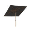 Baser Supreme Push Patio Umbrella Anthracite Wood Look, 8.2x8.2 ft 