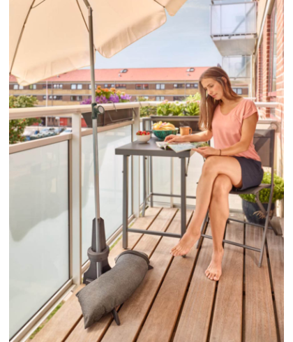 Baser Spacesaver Balcony Umbrella Base with Fillable Sandbag(s)