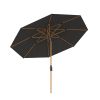 Baser Signature Crank Umbrella-Anthracite-Wood Look-Round 3 M