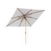 Baser Supreme Push Umbrella-White-Wood Look-Square 2.5x2.5 M